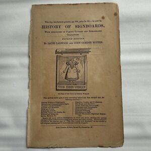 1866 The History of Sign boards From‎ the Earliest Time to the Present Book Ad